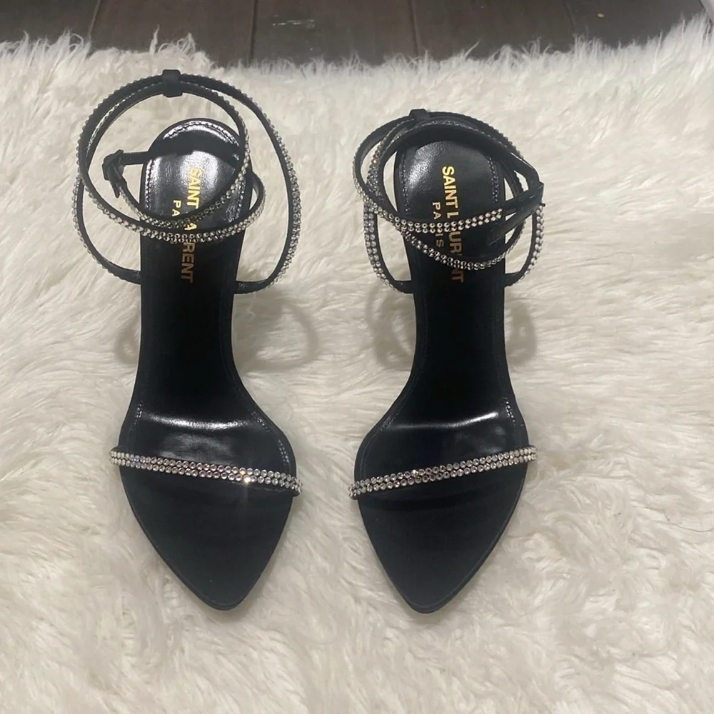 GEORGIA SANDALS IN CREPE SATIN WITH RHINESTONES size 37EU